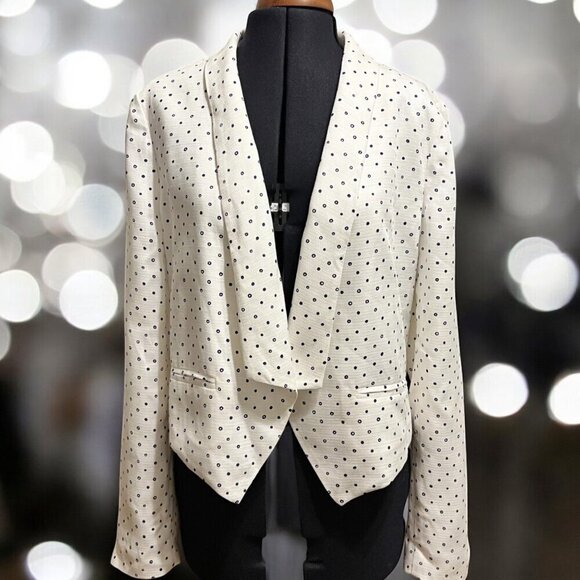 Cartonnier By Anthropologie Women's Polka Dot Blazer Jacket L - Picture 1 of 12